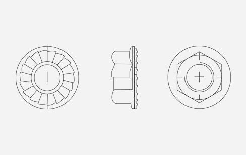 Dadi flangiati (disponibili anche con zigrinatura o autobloccante)