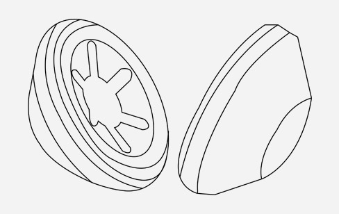 Fissatori a corona con cappuccio conico