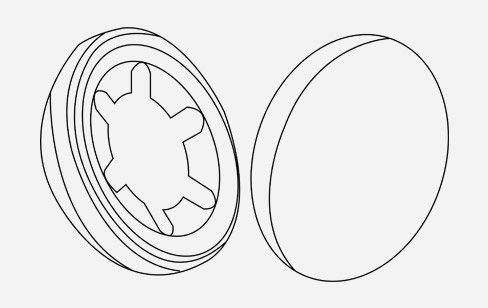 Fissatori a corona con cappuccio tondo