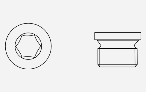 Tappi cilindrici cava esagonale