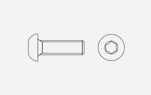 Testa a bottone cava esagonale