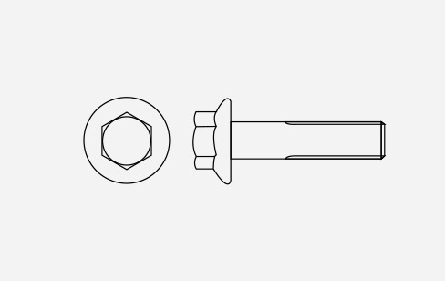 Testa esagonale finta rondella : finta rondella dentellata (TEFR)