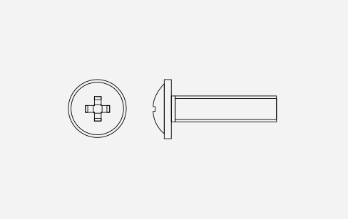 Testa mezza tonda finta rondella (dentellata)